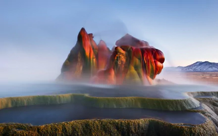 Nevada walshou colors geyser nature Fly Geyser HD Desktop Wallpaper | Background Image