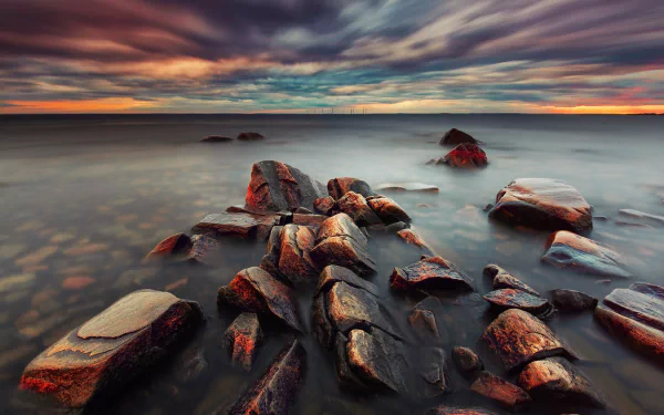 twilight cloud nature seashore HD Desktop Wallpaper | Background Image