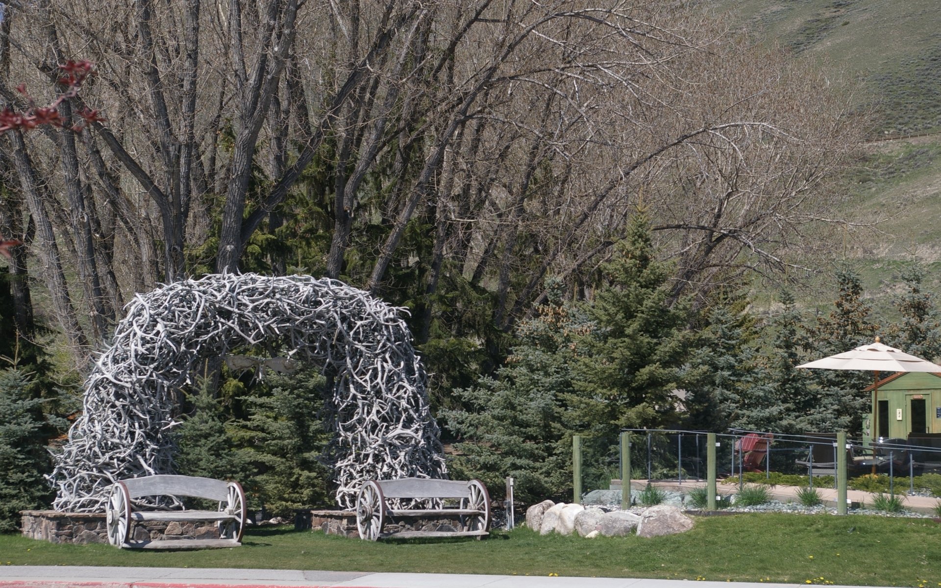 Download Man Made Antler Arch HD Wallpaper