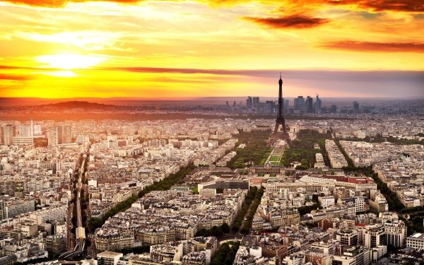 Man Made Paris Cities France Sunset HD Wallpaper | Background Image