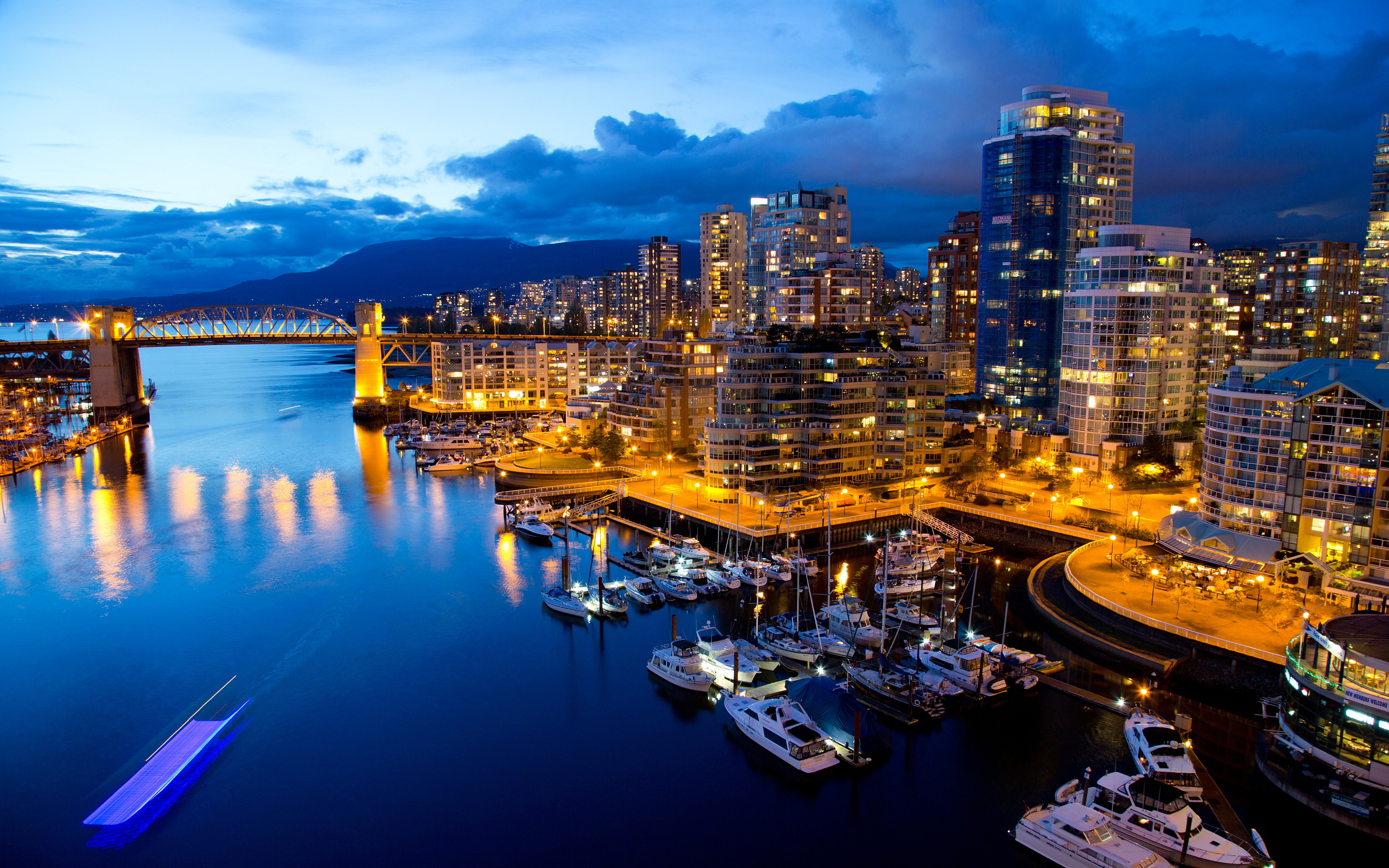 Vancouver Canada city mountains evening lights landscape HD wallpaper   Peakpx