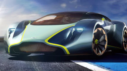 HD PC desktop wallpaper featuring the Aston Martin DP-100 Vision Gran Turismo vehicle from Gran Turismo 6, showcasing its sleek, futuristic design on a racetrack.
