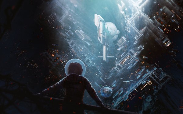 Sci Fi Spaceship Astronaut HD Wallpaper | Background Image
