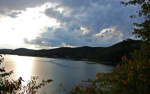 hill evening summer cloud nature lake HD Desktop Wallpaper | Background Image