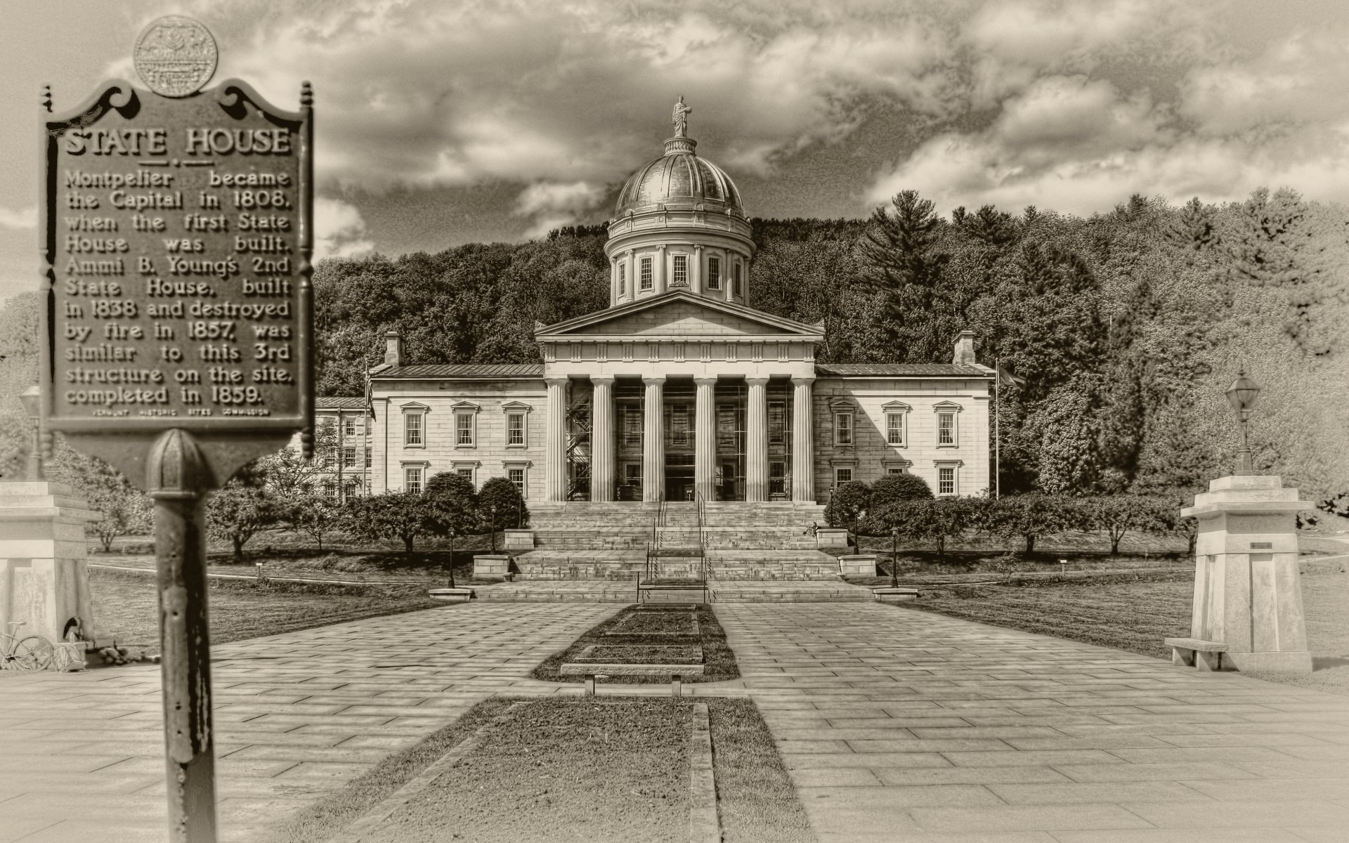Download Man Made Vermont State House HD Wallpaper