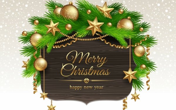 Feestdag Kerstmis Nieuwjaar Christmas Ornaments Merry Christmas Decoration Golden Sterren Hout Happy New Year HD Wallpaper | Achtergrond
