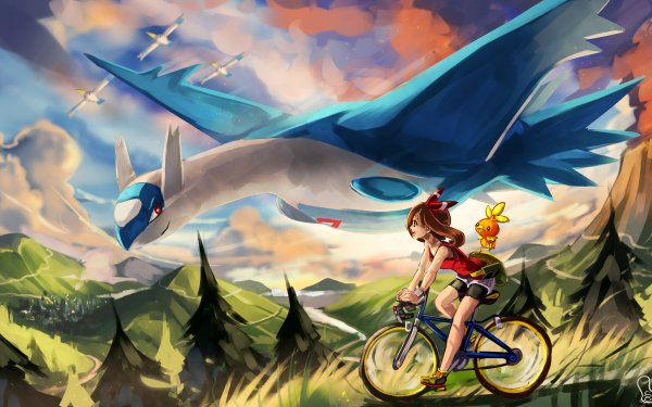 Video Game Pokémon: Omega Ruby and Alpha Sapphire Pokémon Latios Torchic Wingull May HD Wallpaper | Background Image