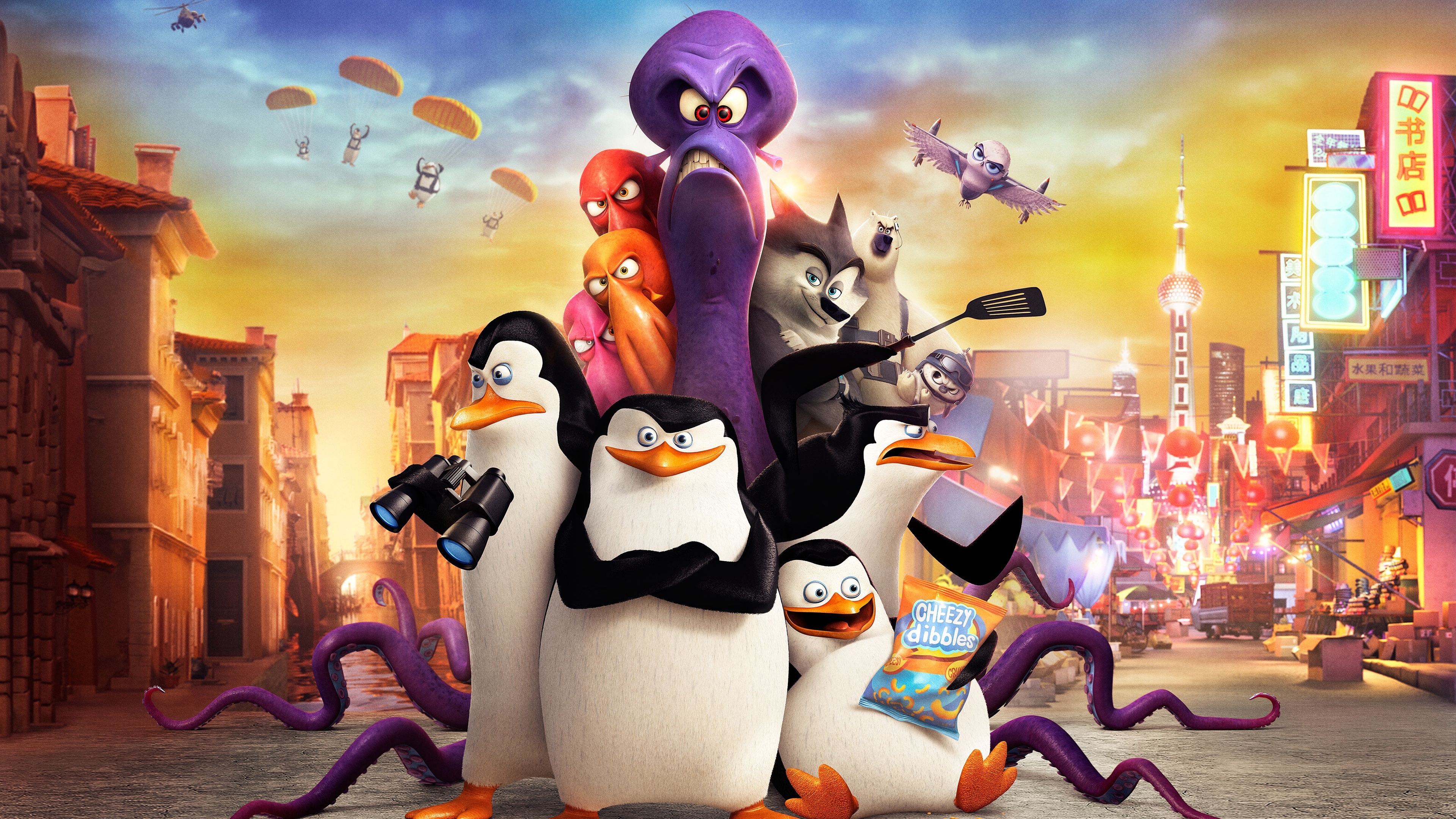 Download Penguins Of Madagascar 4k Cartoon Wallpaper