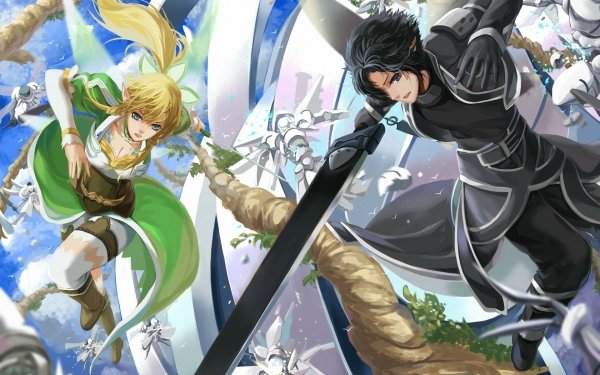Anime Sword Art Online Kirito Leafa HD Wallpaper | Background Image