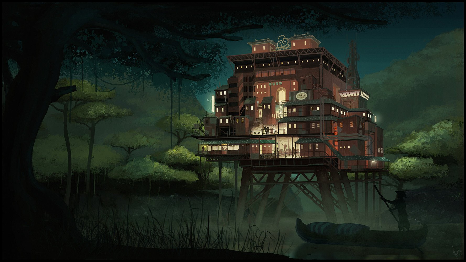 Download Anime Building Wallpaper