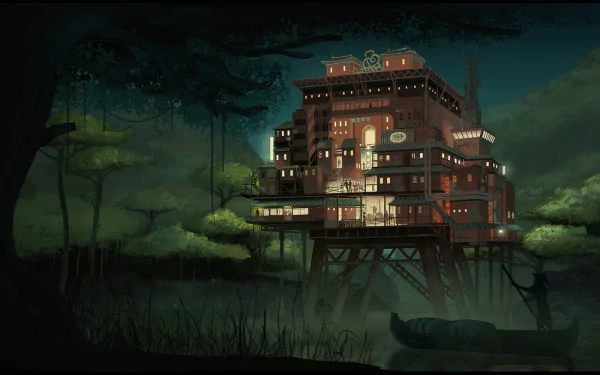 Anime building HD Desktop Wallpaper | Background Image