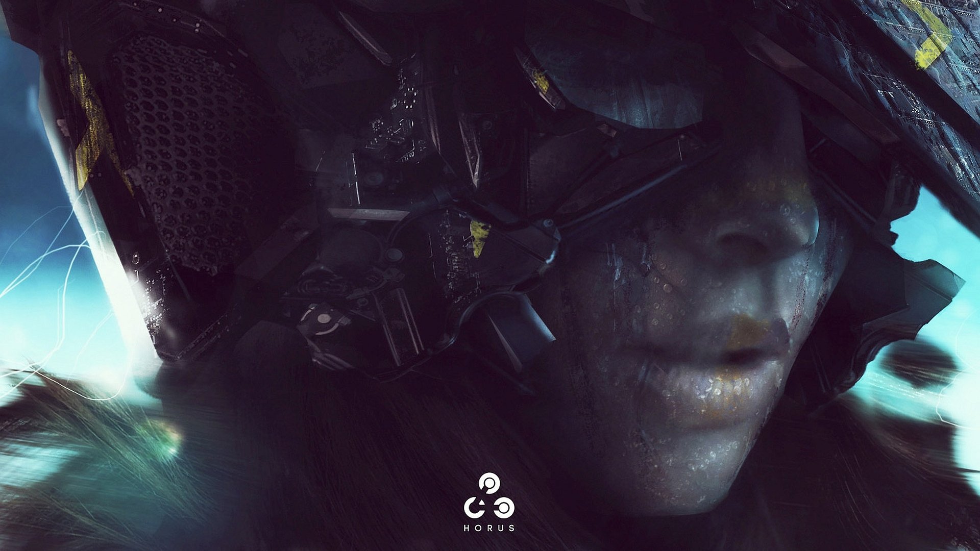 A close-up of a woman warrior in a helmet, set against a Sci-Fi backdrop. The image showcases detailed textures and a futuristic aesthetic, making it an engaging HD desktop wallpaper.