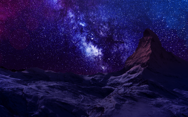 Earth Sky Mountain Night Stars HD Wallpaper | Background Image