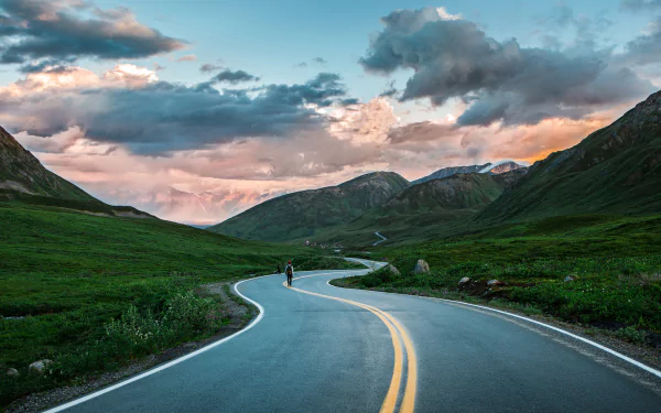 alone man made road HD Desktop Wallpaper | Background Image
