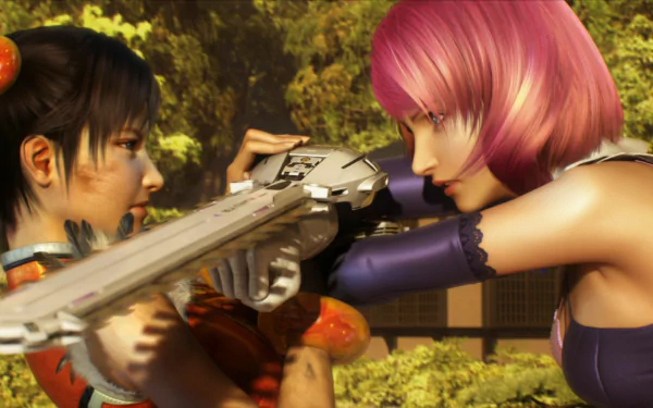 weapon bracelet glove close-up Alisa Bosconovitch Ling Xiaoyu Anime Tekken: Blood Vengeance HD Desktop Wallpaper | Background Image