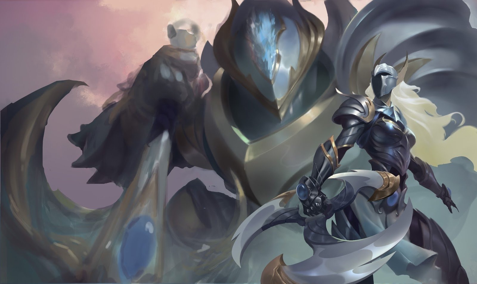 HD PC desktop wallpaper featuring Sivir from the video game League of Legends, showcasing her dynamic pose and detailed armor against a soft, atmospheric background.