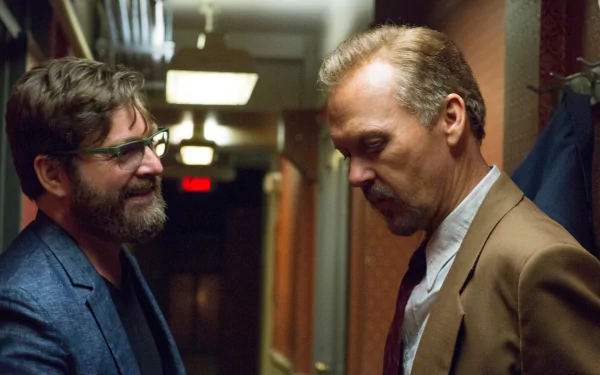 Jake (Birdman) Zach Galifianakis Riggan (Birdman) Michael Keaton movie Birdman HD Desktop Wallpaper | Background Image