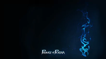 A striking HD desktop wallpaper featuring the logo of Prince of Persia with a blue abstract design, inspired by the video game Prince of Persia: The Two Thrones.