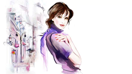 street city vector woman artistic HD Desktop Wallpaper | Background Image