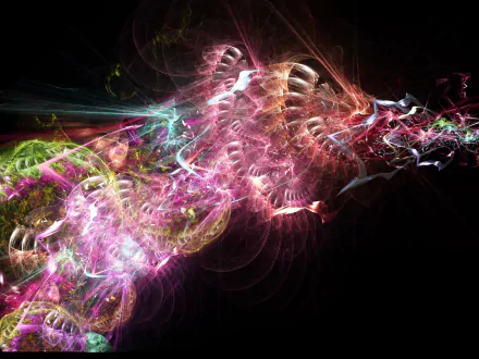 HD desktop wallpaper featuring a vibrant, psychedelic fractal design with swirling colors and abstract patterns.