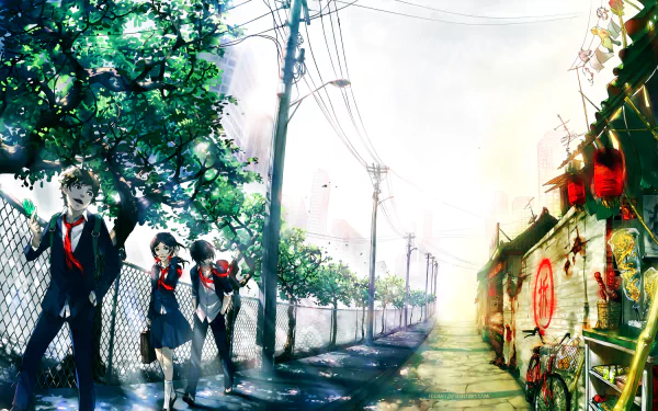 school uniform Anime Original HD Desktop Wallpaper | Background Image