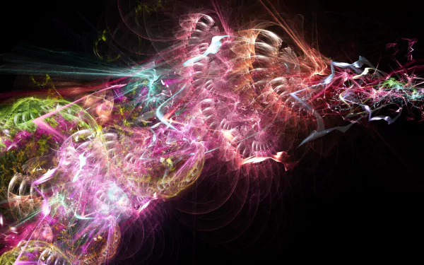HD desktop wallpaper featuring a vibrant, psychedelic fractal design with swirling colors and abstract patterns.