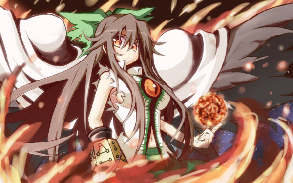 Anime Touhou Utsuho Reiuji HD Wallpaper | Background Image