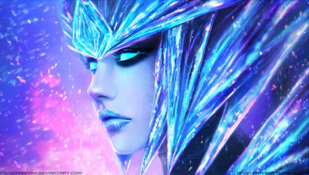 A stunning HD wallpaper featuring Shyvana from League of Legends, showcasing her fierce and mystical portrayal with vibrant colors and striking details.