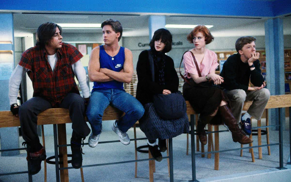 Anthony Michael Hall Brian Ralph Johnson Molly Ringwald Claire Standish Ally Sheedy Allison Reynolds Emilio Estevez Andrew Clarke Judd Nelson John Bender movie The Breakfast Club HD Desktop Wallpaper | Background Image
