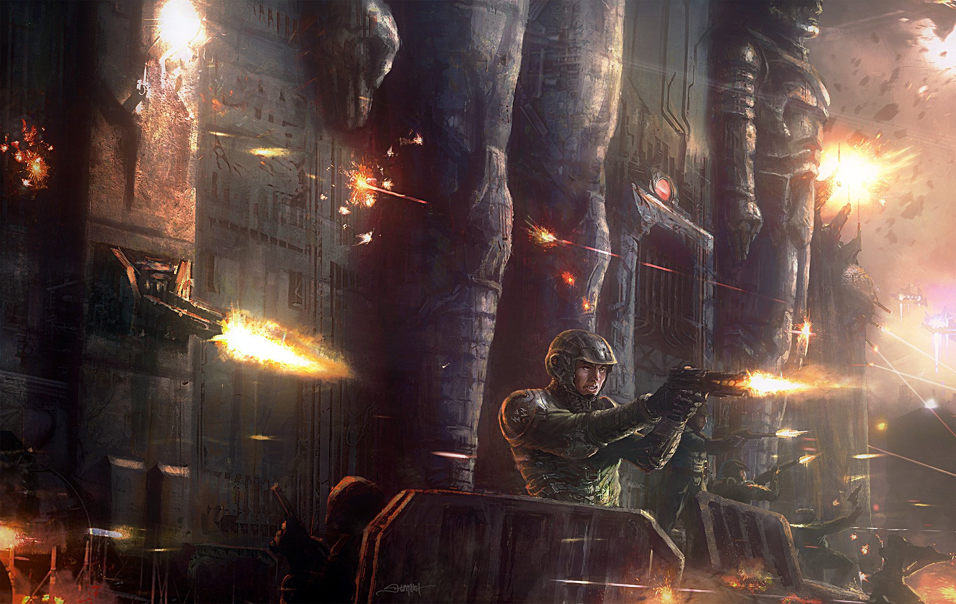 Download Sci Fi War Wallpaper by David Demaret