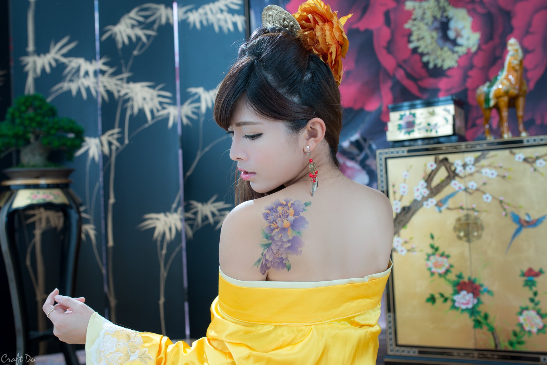 Download Earrings Tattoo Hair-dress Traditional Costume Taiwanese Asian  Woman Liào Kǎndì 4k Ultra HD Wallpaper by Craft Du