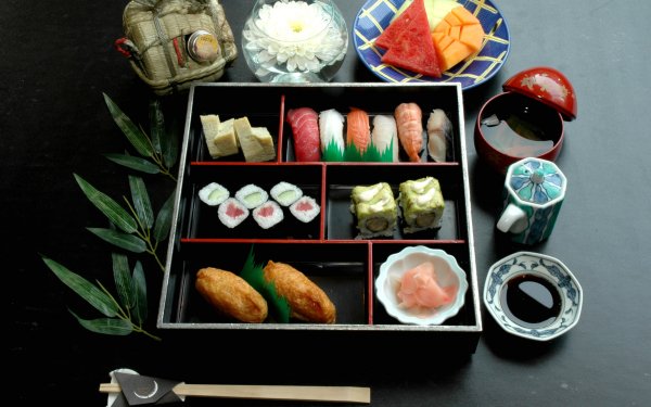 Food Sushi Bento Sushi Seafood HD Wallpaper | Background Image