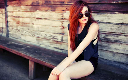 sunglasses redhead freckles woman Danielle Perry HD Desktop Wallpaper | Background Image