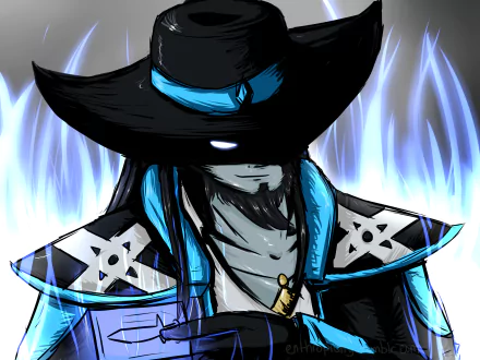 A 4K Ultra HD wallpaper featuring Twisted Fate from League of Legends, showcasing the character's distinctive hat and blue-themed attire against a dynamic background.