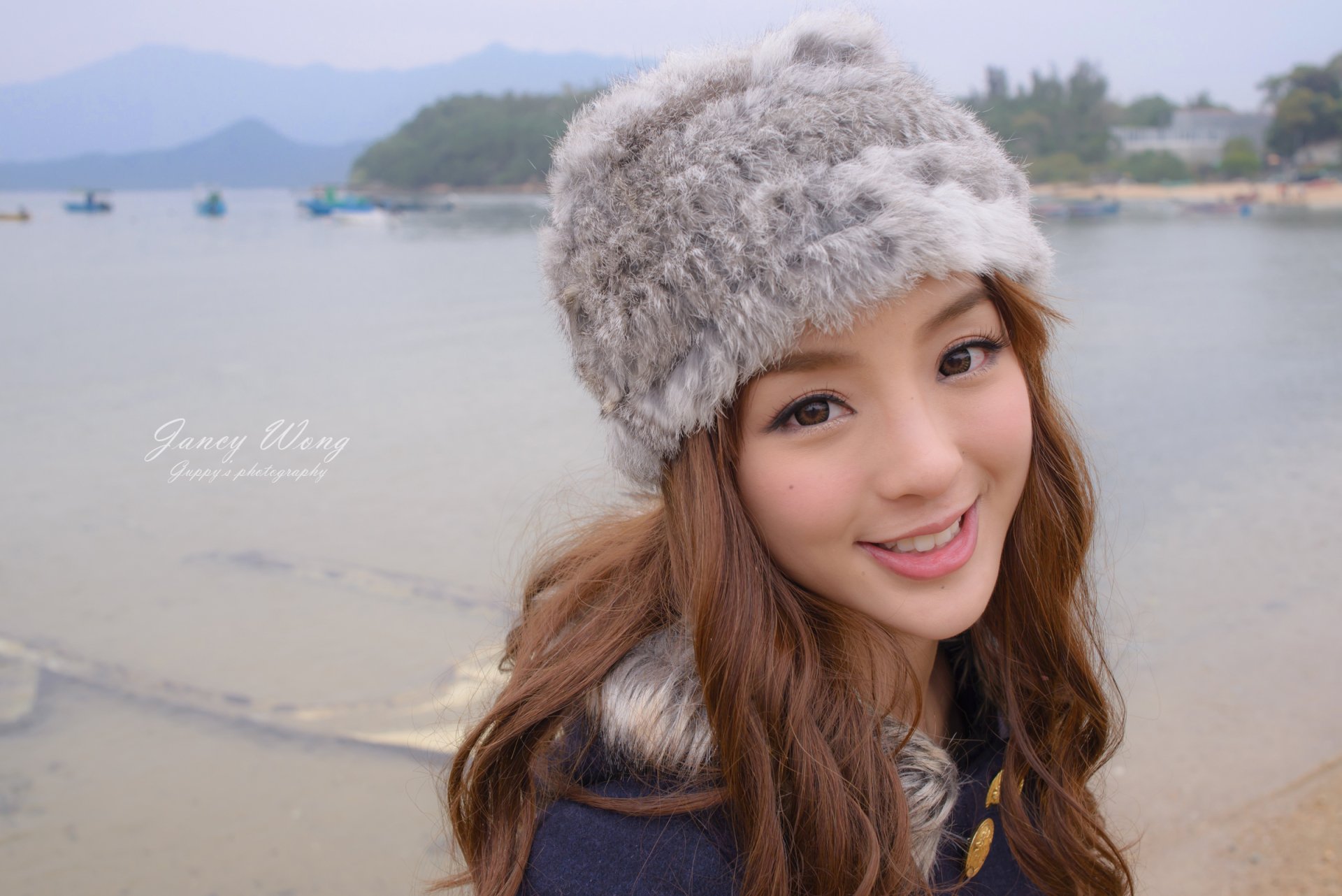 Download Smile Cap Chinese Asian Model Woman Jancy Wong HD Wallpaper