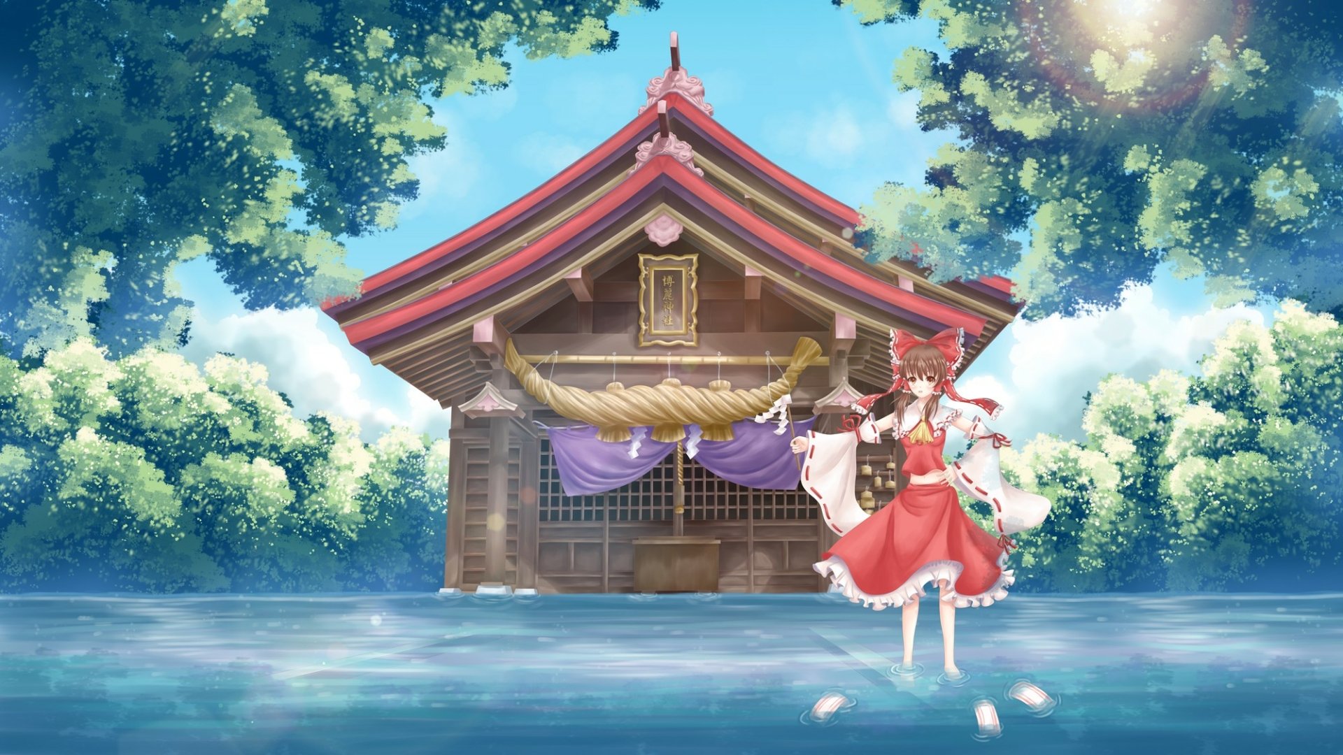 910 Reimu Hakurei 高清壁纸 桌面背景