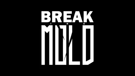Bold black background featuring the motivational phrase BREAK THE MOLD in striking white typography, ideal as an HD desktop wallpaper.