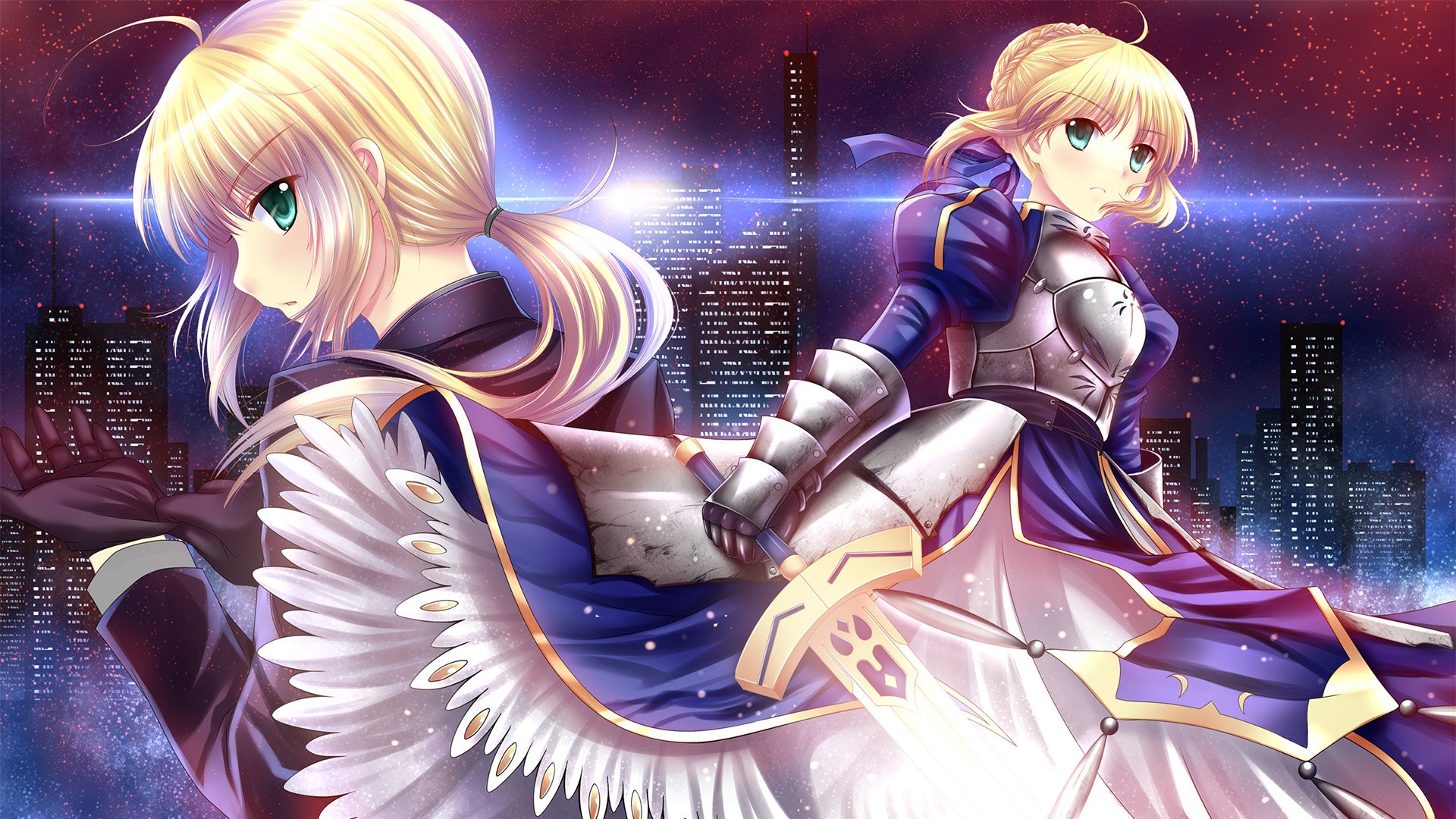 Download Blonde Short Hair Green Eyes Armor Sword Saber (Fate Series ...