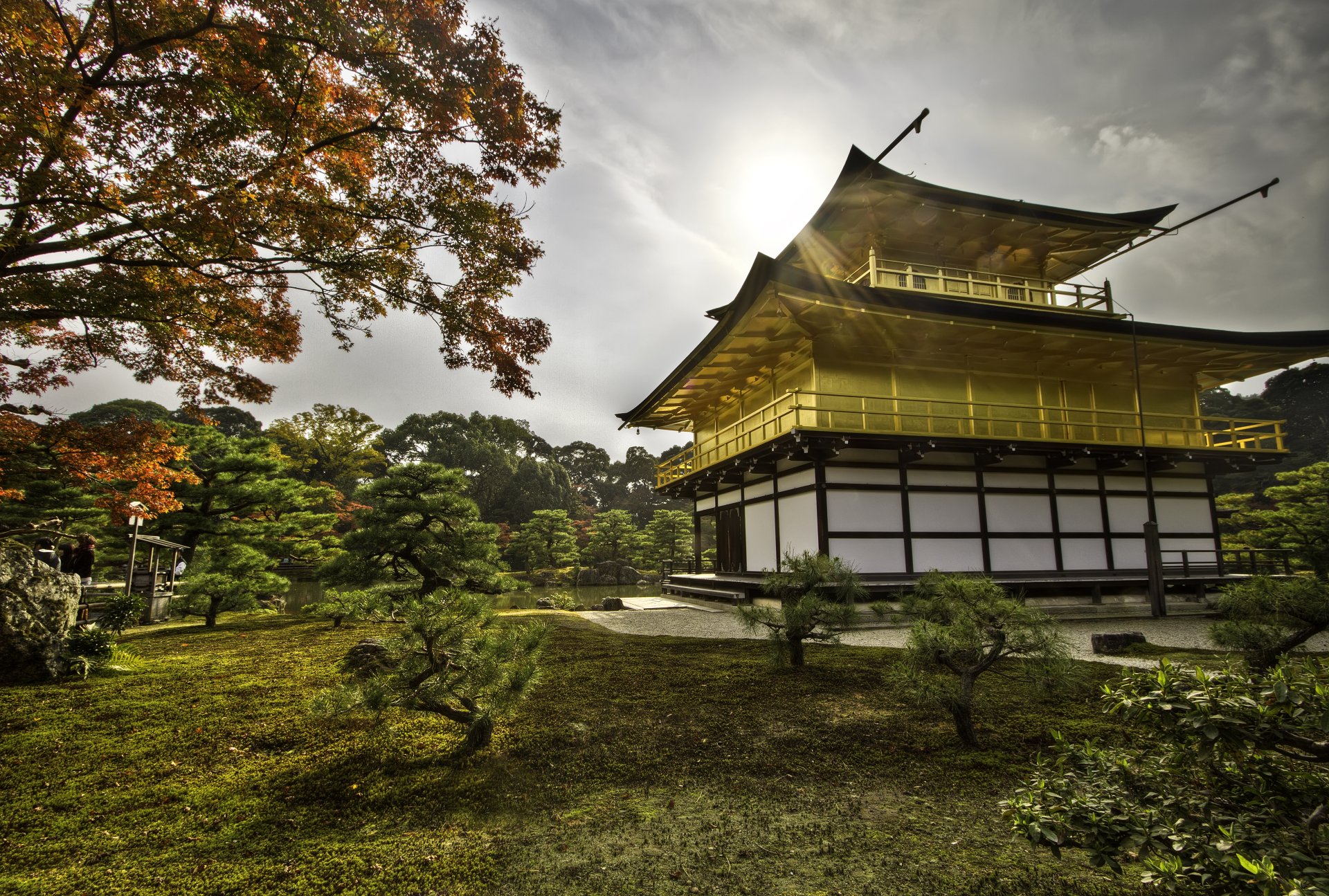Download Sun Golden Temple The Temple Of The Golden Pavilion Japan Kyoto Religious Kinkaku-ji 4k Ultra HD Wallpaper