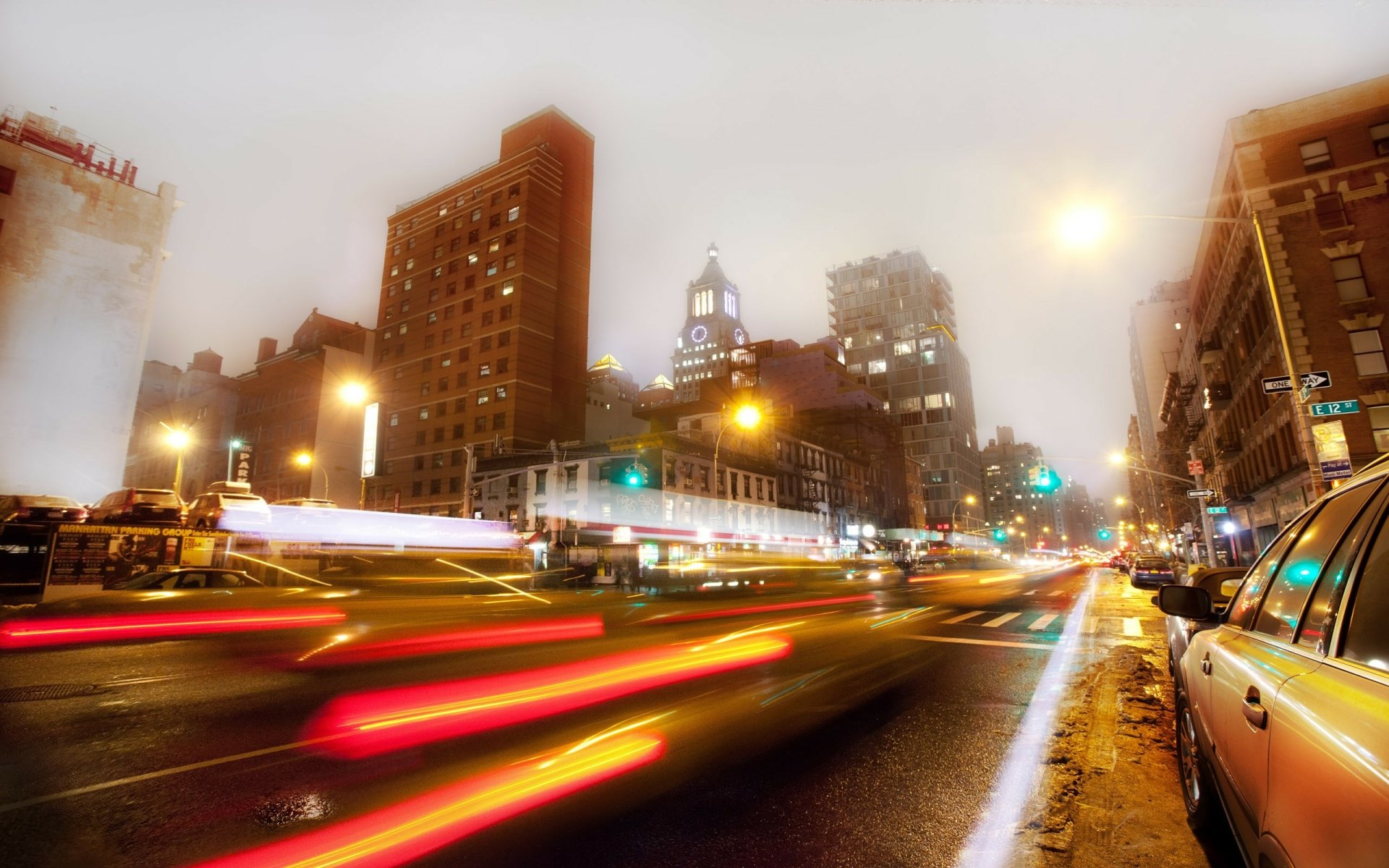 Download New York Light City Car Photography Time Lapse HD Wallpaper