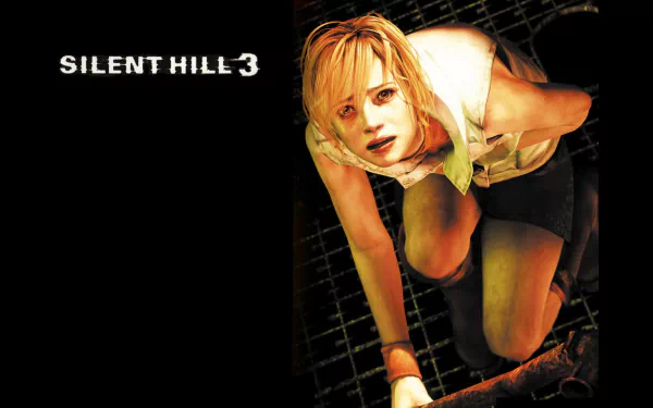 HD PC desktop wallpaper featuring a character from the video game Silent Hill 3, with a dark background and the game's title on the left.