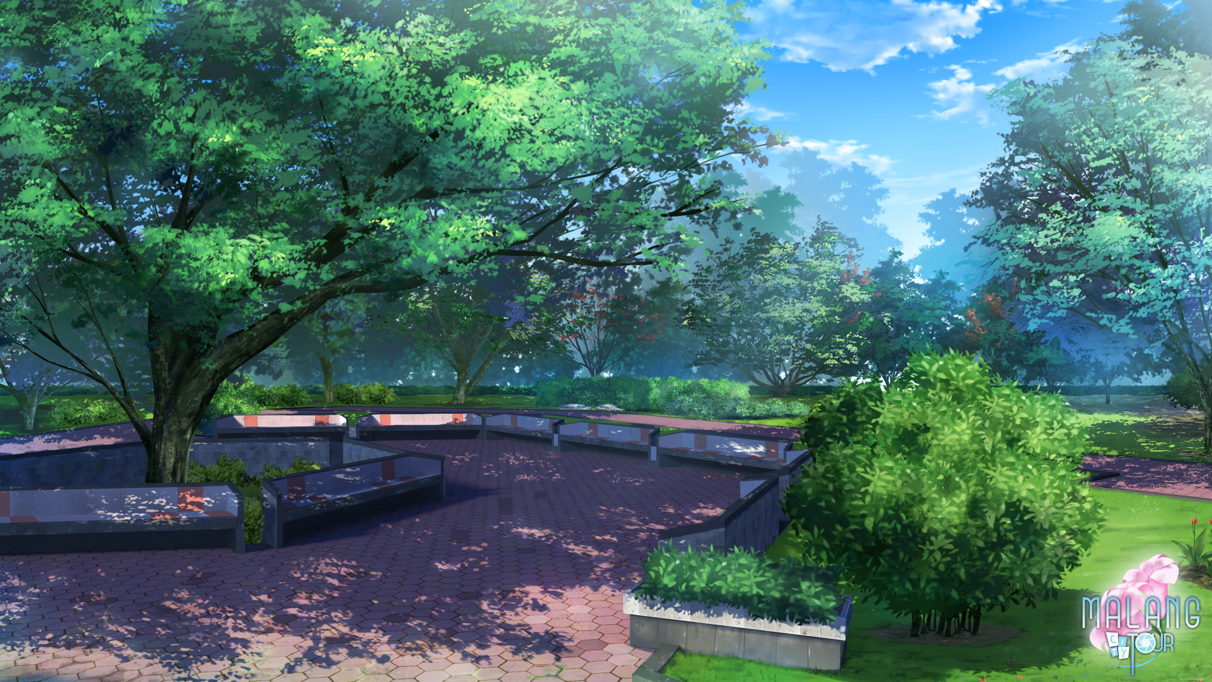 Cherry Blossom Park Japanese Anime Style Powerpoint Background For Free  Download  Slidesdocs
