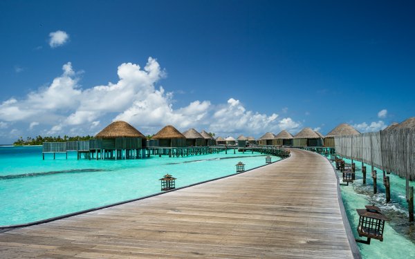 Photography Tropical Constance Halaveli Resort Maldives Tropics Resort Pier Hotel Seascape Holiday HD Wallpaper | Background Image