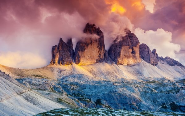 Nature Tre cime di Lavaredo Mountains South Tyrol Dolomites Three Peaks Austria HD Wallpaper | Background Image