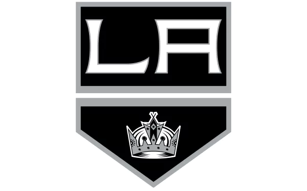 Los Angeles Kings logo displayed in sharp black and white, designed as an 8K Ultra HD PC desktop wallpaper and background for sports fans.