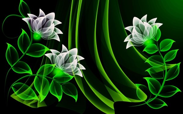 Artistic Flower Flowers Neon HD Wallpaper | Background Image