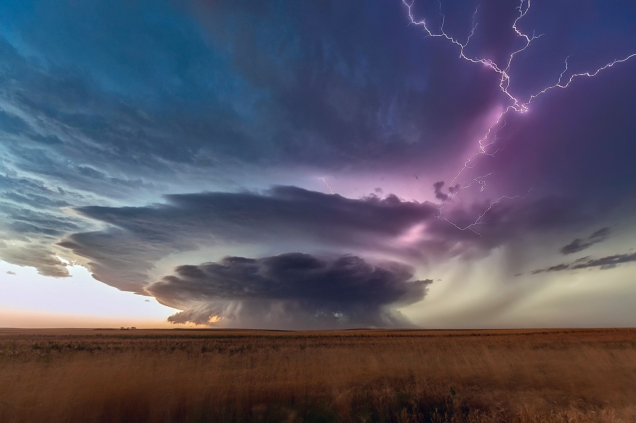 Stunning Lightning Storm Landscape HD Wallpaper