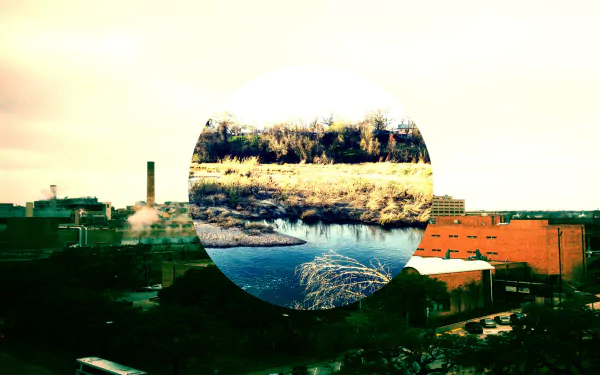 smoke industry green nature circle artistic polyscape HD Desktop Wallpaper | Background Image