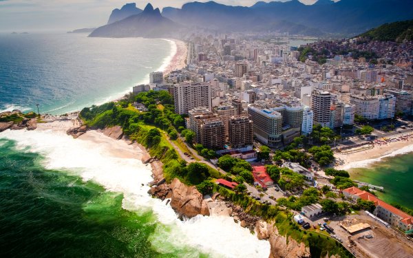 Man Made Rio De Janeiro Cities Brazil City Megapolis Mountain Coastline Beach HD Wallpaper | Background Image