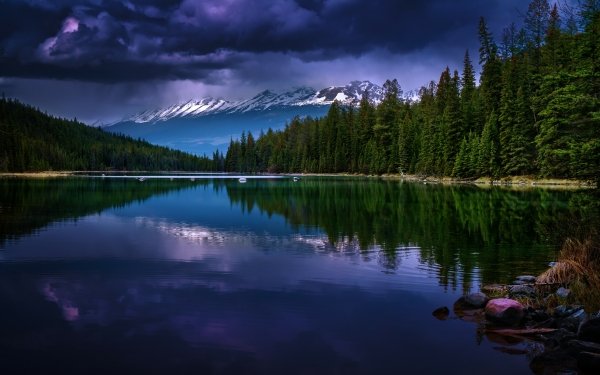 Earth Lake Lakes Nature Reflection Mountain Forest Cloud HD Wallpaper | Background Image